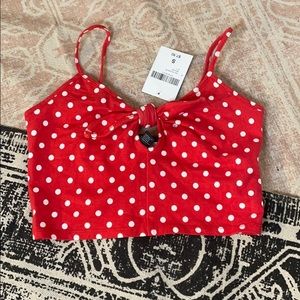 NWT red and white polka dot crop top